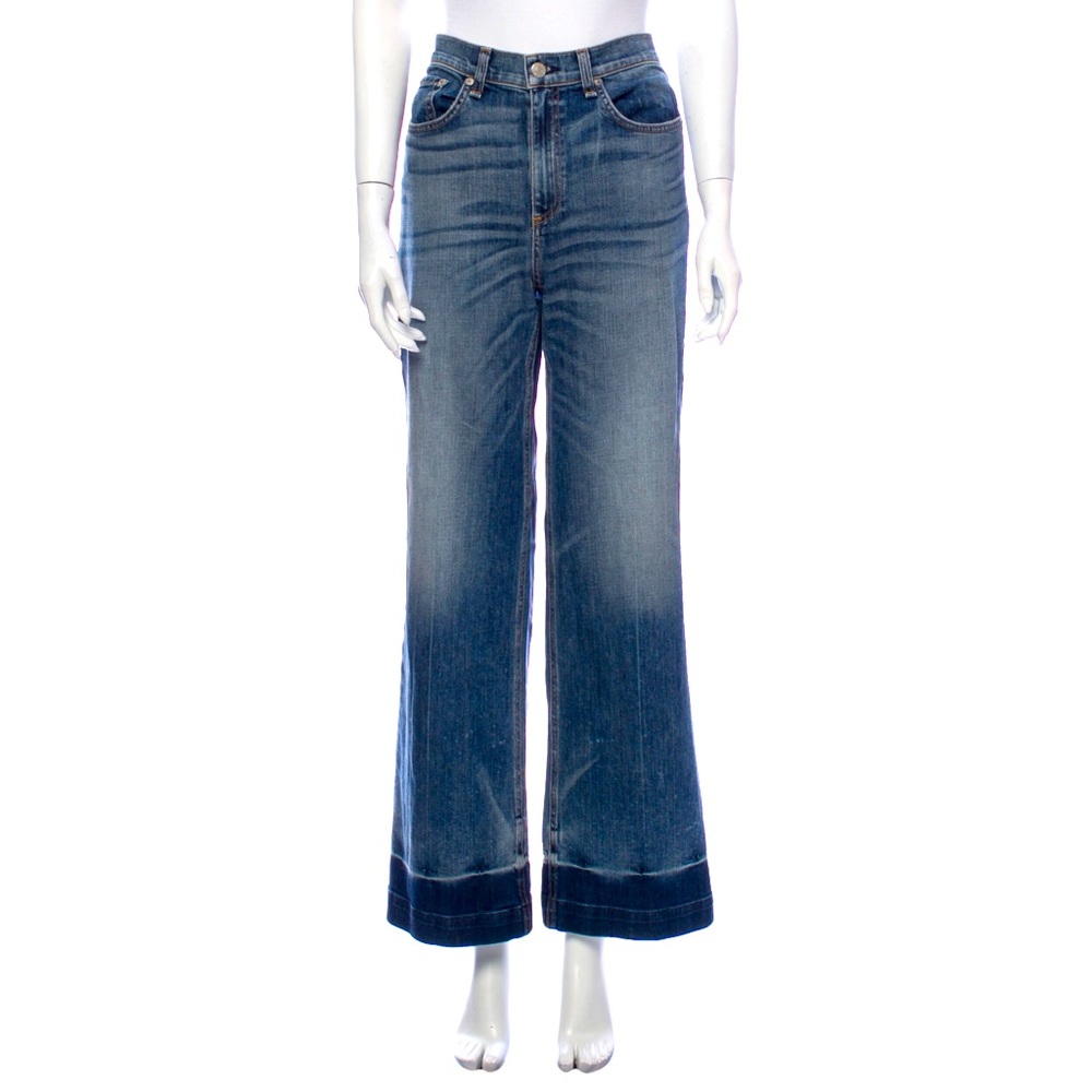 Rag & Bone two tones mid rise wide leg jeans